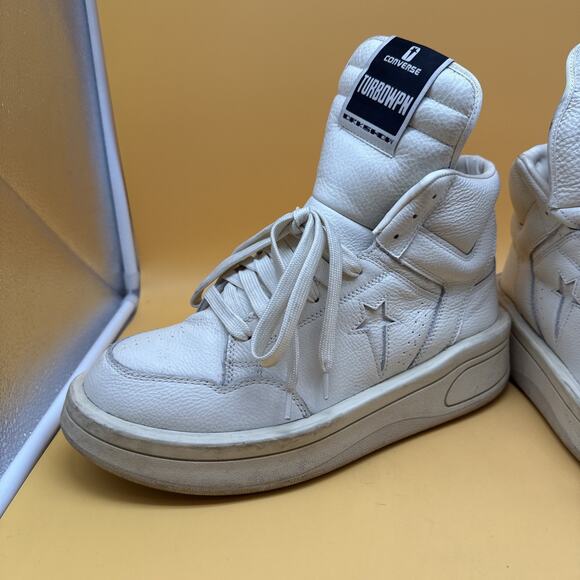 Rick Owens x Converse Men\'s Size 10 DRKSHDW TURBOWPN Mid Egret White Cream EUC main image 13